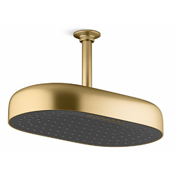 Kohler K-26295T STATEMENT 多功能 14" 深層按摩花灑頭 (羅曼黃銅)｜雙功能、Katalyst注氧技術